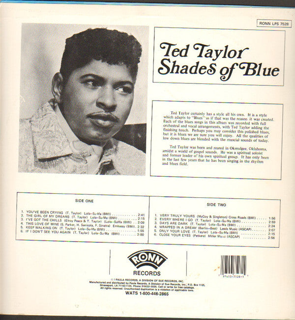 Ted Taylor : Shades Of Blue (LP, Album, RE)