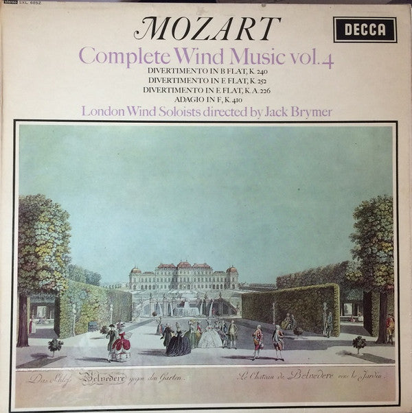 Wolfgang Amadeus Mozart, London Wind Soloists Directed By Jack Brymer : Complete Wind Music Vol.4 (LP, RP)