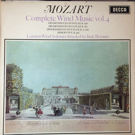 Wolfgang Amadeus Mozart, London Wind Soloists Directed By Jack Brymer : Complete Wind Music Vol.4 (LP, RP)