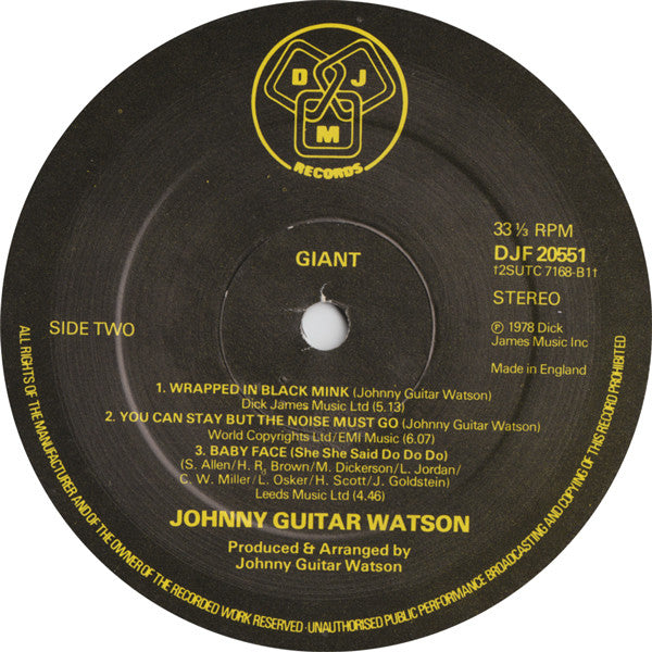 Johnny Guitar Watson : Giant (LP, Album)