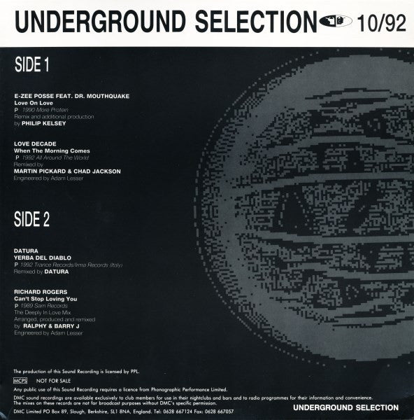 Various : Underground Selection 10/92 (12")