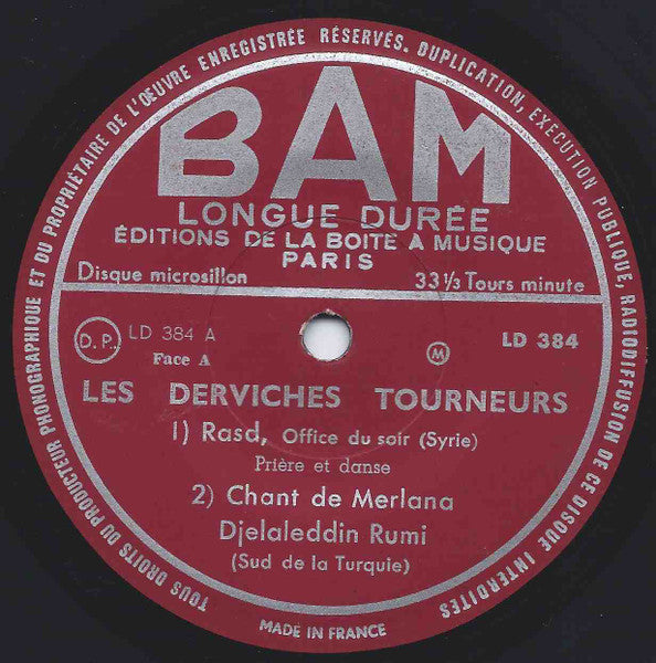 Deben Bhattacharya : Les Derviches Tourneurs (7", Mono)
