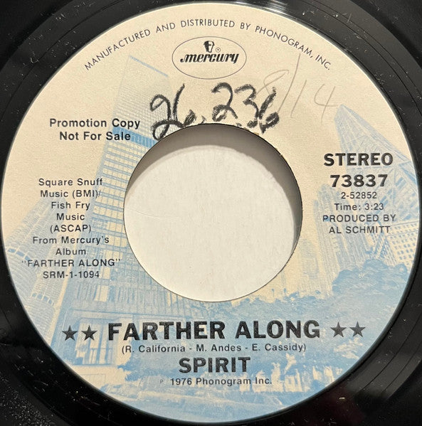 Spirit (8) : Farther Along / Atomic Boogie (7", Single, Promo, Styrene, Ter)