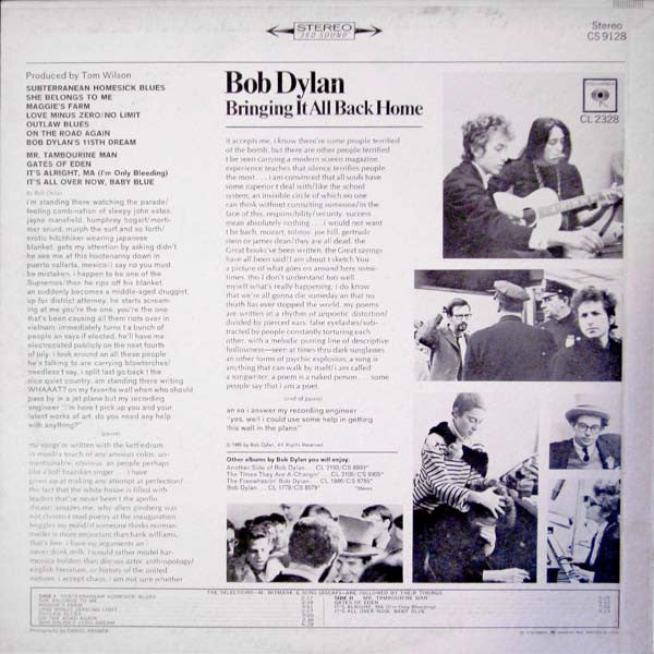 Bob Dylan : Bringing It All Back Home (LP, Album, RP, 2nd)