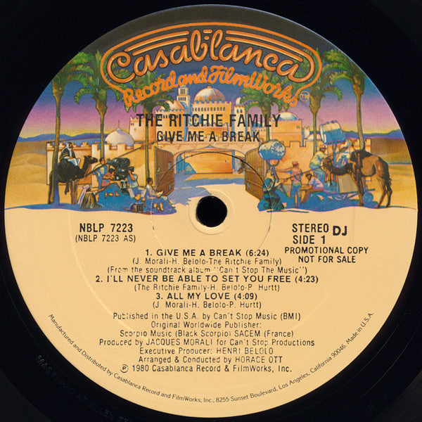 The Ritchie Family : Give Me A Break (LP, Album, Promo, PRC)