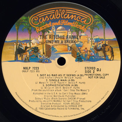 The Ritchie Family : Give Me A Break (LP, Album, Promo, PRC)