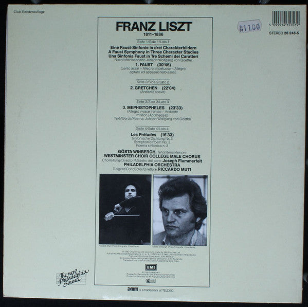 Franz Liszt, Riccardo Muti, The Philadelphia Orchestra : Eine Faust-Sinfonie / Les Préludes (2xLP, Club, S/Edition)