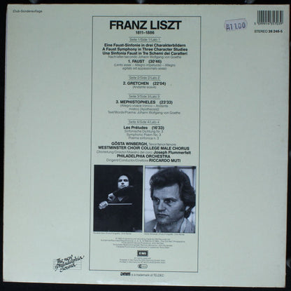 Franz Liszt, Riccardo Muti, The Philadelphia Orchestra : Eine Faust-Sinfonie / Les Préludes (2xLP, Club, S/Edition)