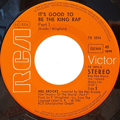 Mel Brooks : It's Good To Be The King Rap (7", Single)