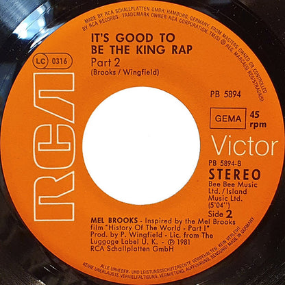 Mel Brooks : It's Good To Be The King Rap (7", Single)