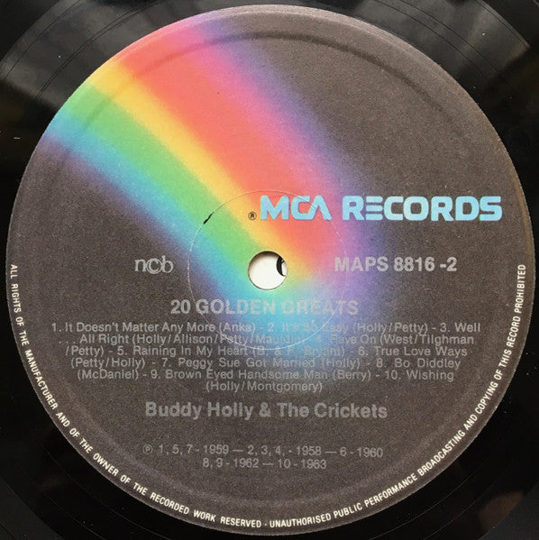 Buddy Holly & The Crickets (2) : 20 Golden Greats (LP, Comp)