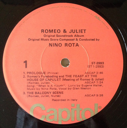 Nino Rota : Romeo & Juliet (LP, Album, RE)