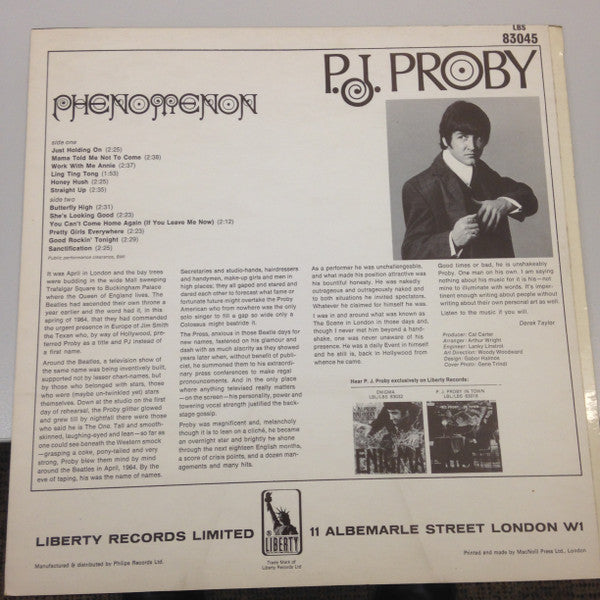 P.J. Proby : Phenomenon (LP, Album)