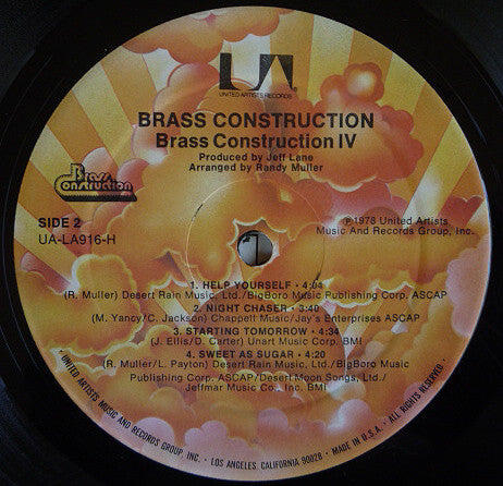 Brass Construction : Brass Construction IV (LP, Album, Gim)