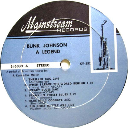 Bunk Johnson : A Legend (LP, Album)