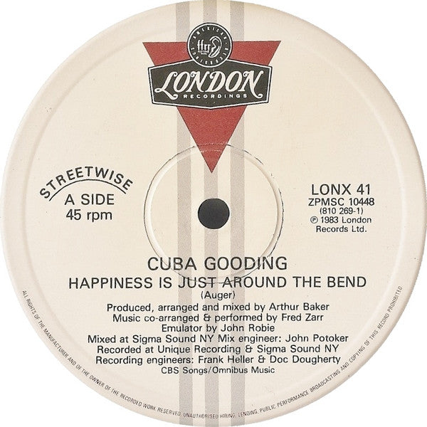 Cuba Gooding : Happiness Is Just Around The Bend (12", Single)