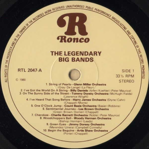 Various : The Legendary Big Bands (LP, Comp)