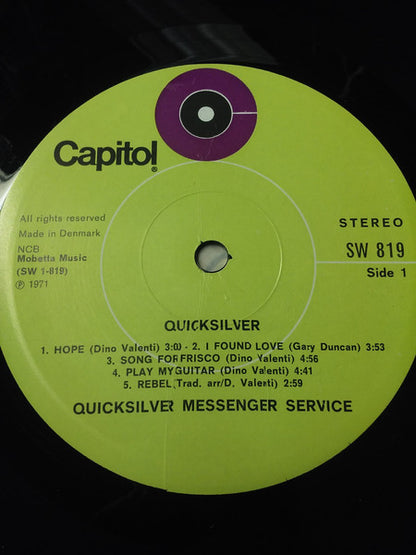 Quicksilver Messenger Service : Quicksilver (LP, Album)