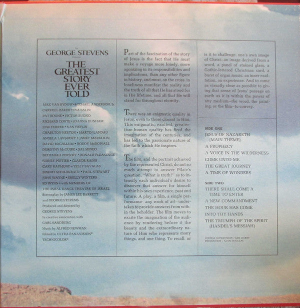 Alfred Newman : The Greatest Story Ever Told (Original Motion Picture Score) (LP, Album, Mono, Gat)