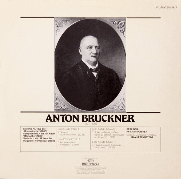 Anton Bruckner - Berliner Philharmoniker, Klaus Tennstedt : Sinfonie No. 4 Es-dur "Die Romantische" (2xLP, Album)