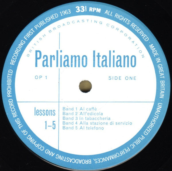 No Artist : Parliamo Italiano - Let's Speak Italian (Lessons 1-10) (LP)
