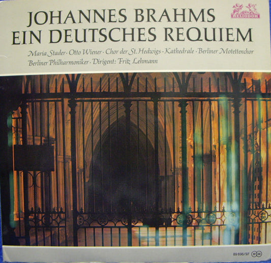 Johannes Brahms, Maria Stader, Otto Wiener, Berliner Philharmoniker Dirigent: Fritz Lehmann : Ein Deutsches Requiem (2xLP, RM, Gat)