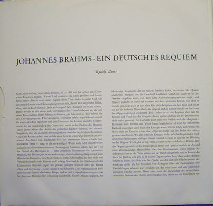 Johannes Brahms, Maria Stader, Otto Wiener, Berliner Philharmoniker Dirigent: Fritz Lehmann : Ein Deutsches Requiem (2xLP, RM, Gat)