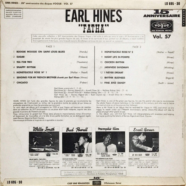 Earl Hines : "Fatha" (LP, Album)