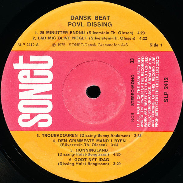 Povl Dissing : Dansk Beat (LP, Comp)