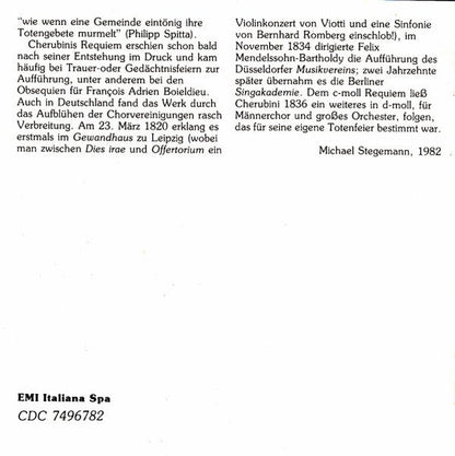 Luigi Cherubini : The Ambrosian Singers ·  Philharmonia Orchestra ·  Riccardo Muti : Requiem In Do Minore (CD, Album)