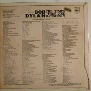 Bob Dylan : The Times They Are A-Changin' (LP, Album, RP)