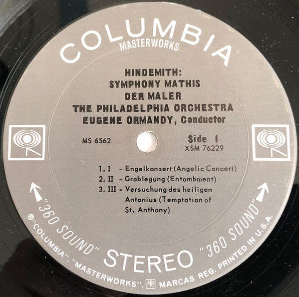 Paul Hindemith - Eugene Ormandy / The Philadelphia Orchestra : Mathis Der Maler / Symphonic Metamorphoses Of Themes By Weber (LP, Album, RP)