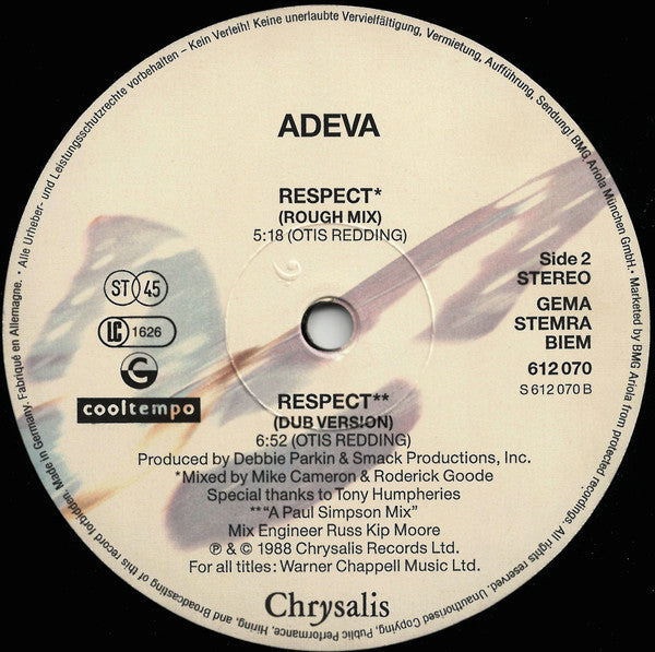 Adeva : Respect (12", Maxi)