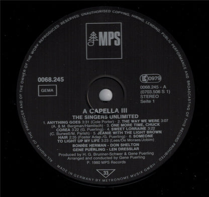 The Singers Unlimited : A Capella III (LP, Album)