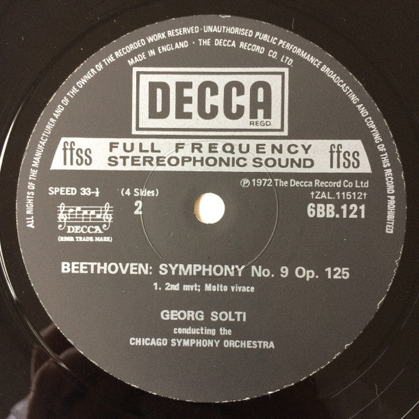 Ludwig van Beethoven / Georg Solti / Chicago Symphony Orchestra And Chicago Symphony Chorus, Pilar Lorengar, Yvonne Minton, Stuart Burrows, Martti Talvela : Symphony No. 9 (Solti-Decca Silver Jubilee Recording) (2xLP + Box)
