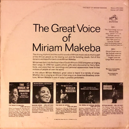Miriam Makeba : The Best Of Miriam Makeba (LP, Comp, RE)