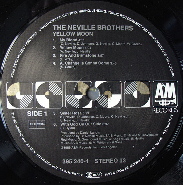 The Neville Brothers : Yellow Moon (LP, Album)