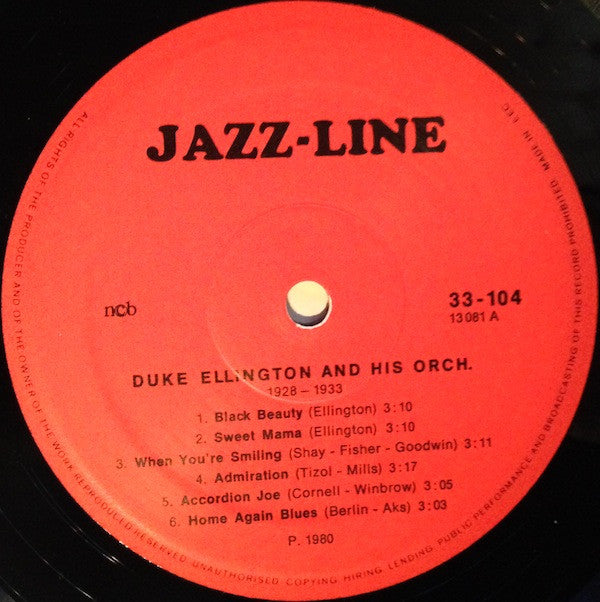 Duke Ellington : Duke Ellington (LP, Comp, RE + LP, Comp, RE + Album, Comp)