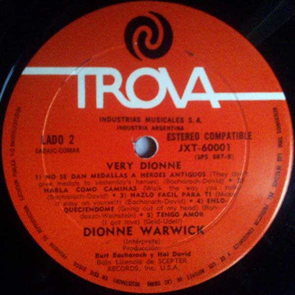 Dionne Warwick : Very Dionne (LP, Album, Gat)