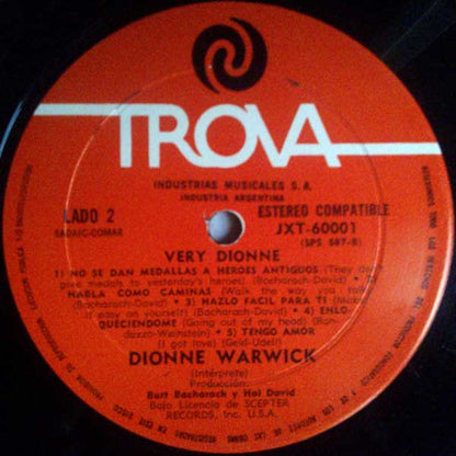 Dionne Warwick : Very Dionne (LP, Album, Gat)