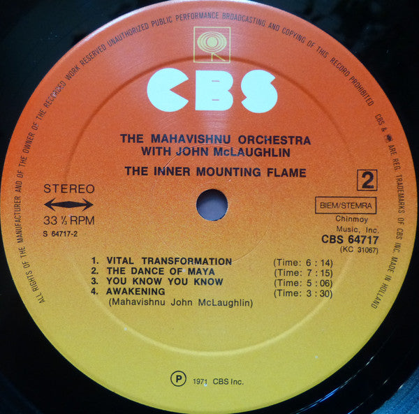 Mahavishnu Orchestra With John McLaughlin : The Inner Mounting Flame (LP, Album, RE)