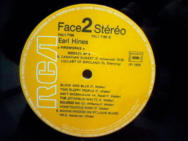 Earl Hines : Fireworks (LP, Album)