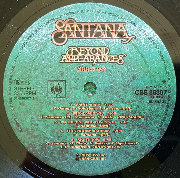 Santana : Beyond Appearances (LP, Album)