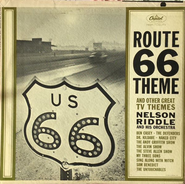 Nelson Riddle And His Orchestra : Route 66 And Other T.V. Themes (LP, Album, Mono)