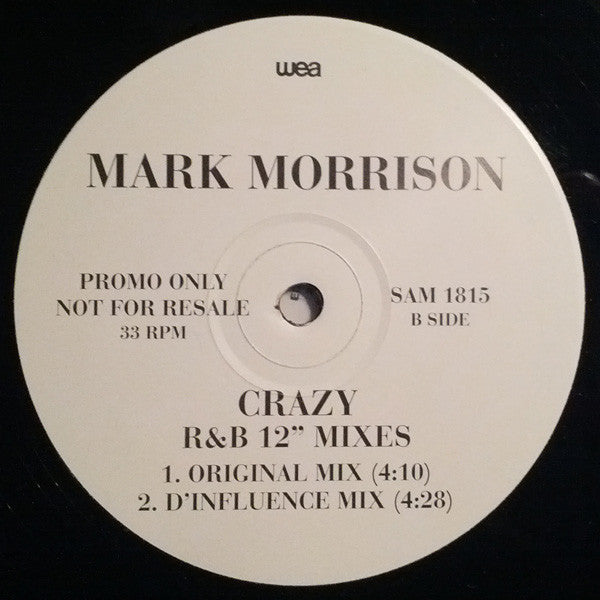 Mark Morrison : Crazy (R&B 12" Mixes) (12", Promo)