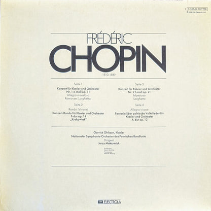 Frédéric Chopin, Garrick Ohlsson, Wielka Orkiestra Symfoniczna Polskiego Radia I Telewizji, Jerzy Maksymiuk : Klavierkonzerte Nr. 1 Und 2 / Fantasie Über Polnische Volkslieder / Krakowiak (2xLP, Album, Quad)