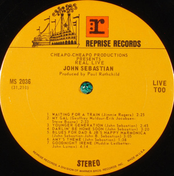 John Sebastian : Cheapo-Cheapo Productions Presents Real Live (LP, Album)