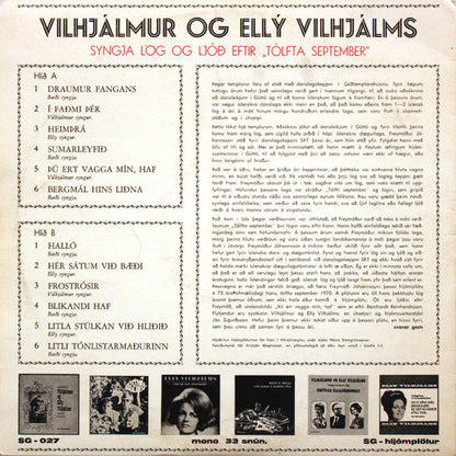 Vilhjálmur Vilhjálmsson Og Elly Vilhjalms : Syngja Lög Eftir "Tólfta September" (LP)