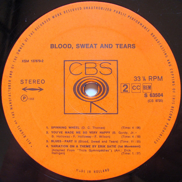 Blood, Sweat And Tears : Blood, Sweat And Tears (LP, Album)