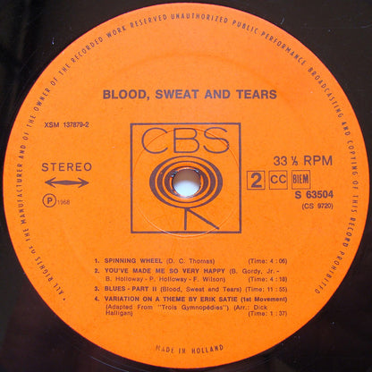 Blood, Sweat And Tears : Blood, Sweat And Tears (LP, Album)